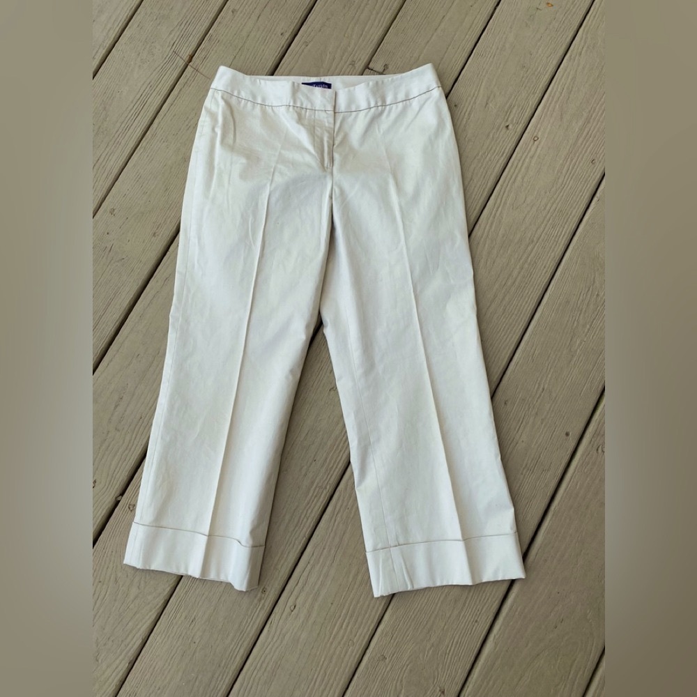 Ann Taylor - Woman’s tan high rise Capri pants with cuffs, Size: 4